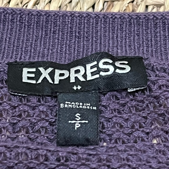 EUC EXPRESS Purple Loose Knit Top with Adjustable Side Rushing - Picture 5 of 8